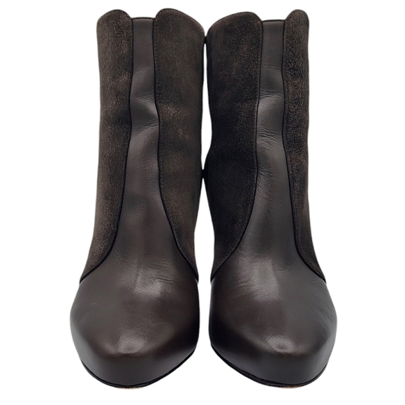 Christian Louboutin Gaetanina Suede & Leather Paneled Ankle Boots Brown 37 - Picture 7 of 16